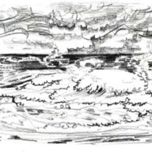 0230-北谷　宮城ビーチ　荒天の海